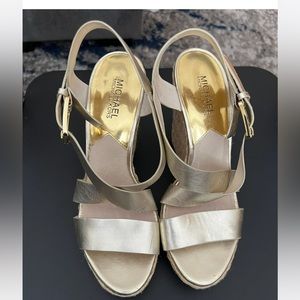 Michael Kors Gold Wedge sandals
